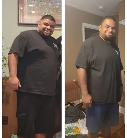 Jacob, an adult jiu jitsu student at Frequency Martial Arts in Bloomington, Illinois, who lost 90 pounds in 10 months of training.