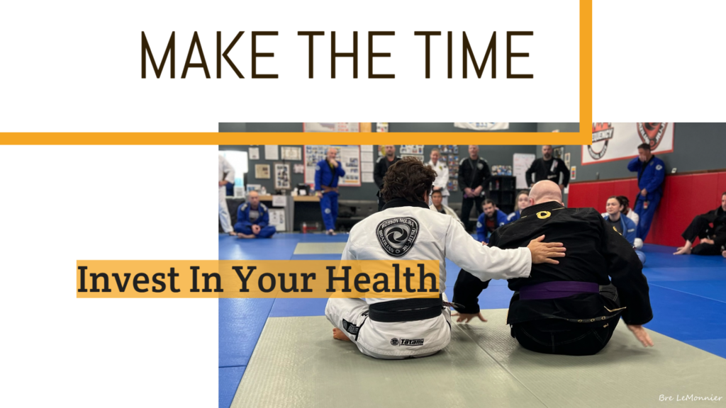 Brazilian Jiu Jitsu class schedule at Frequency Martial Arts in Bloomington, IL, featuring training times for adults and kids.